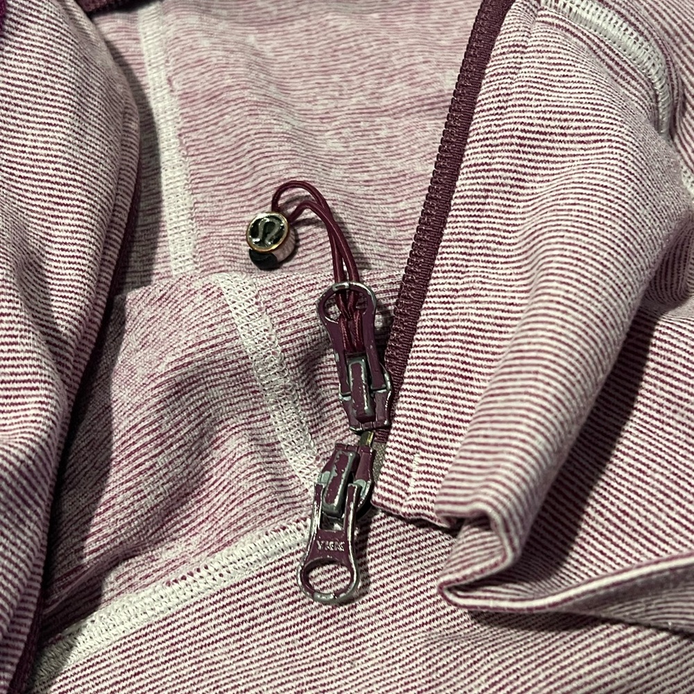 Lululemon Stride Jacket Purple Dewberry Microstripe Womens Zip Up Sweater Sz 6 - Picture 10 of 15